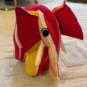 Colorful Striped Elephant Plush Toy